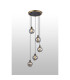 Placid 48cm Round Pendant 5 Light E14 15cm Round Segment Glass Shade Brass Smoke Plated & Satin Black-3