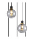 Placid 48cm Round Pendant 5 Light E14 15cm Round Segment Glass Shade Brass Smoke Plated & Satin Black-6