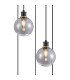 Placid 48cm Round Pendant 5 Light E14 15cm Round Glass Shade Brass Smoke Plated & Satin Black-6