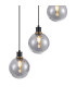 Placid 48cm Round Pendant 5 Light E14 15cm Round Glass Shade Brass Smoke Plated & Satin Black-7