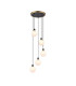Placid 48cm Round Pendant 5 Light E14 15cm Round Speckled Glass Shade Brass White & Satin Black-1