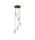 Placid 48cm Round Pendant 5 Light E14 15cm Round Speckled Glass Shade Brass White & Satin Black-4