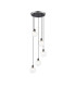 Placid 48cm Round Pendant 5 Light E14 15cm Round Glass Shade Satin Nickel Clear & Satin Black-1