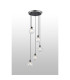 Placid 48cm Round Pendant 5 Light E14 15cm Round Glass Shade Satin Nickel Clear & Satin Black-3