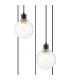 Placid 48cm Round Pendant 5 Light E14 15cm Round Glass Shade Satin Nickel Clear & Satin Black-6