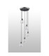 Placid 48cm Round Pendant 5 Light E14 15cm Round Glass Shade Satin Nickel Clear & Satin Black-8