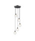 Placid 48cm Round Pendant 5 Light E14 15cm Round Crackled Glass Shade Satin Nickel Clear & Satin Black-1