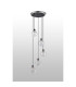 Placid 48cm Round Pendant 5 Light E14 15cm Round Crackled Glass Shade Satin Nickel Clear & Satin Black-8