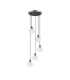 Placid 48cm Round Pendant 5 Light E14 15cm Round Textured Crumple Glass Shade Satin Nickel Clear & Satin Black-4
