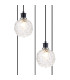 Placid 48cm Round Pendant 5 Light E14 15cm Round Textured Crumple Glass Shade Satin Nickel Clear & Satin Black-6