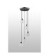 Placid 48cm Round Pendant 5 Light E14 15cm Round Textured Crumple Glass Shade Satin Nickel Clear & Satin Black-8