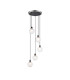 Placid 48cm Round Pendant 5 Light E14 15cm Round Textured Diamond Pattern Glass Shade Satin Nickel Clear & Satin Black-1