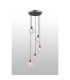 Placid 48cm Round Pendant 5 Light E14 15cm Round Textured Diamond Pattern Glass Shade Satin Nickel Clear & Satin Black-3
