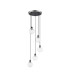 Placid 48cm Round Pendant 5 Light E14 15cm Round Textured Diamond Pattern Glass Shade Satin Nickel Clear & Satin Black-4