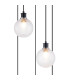 Placid 48cm Round Pendant 5 Light E14 15cm Round Textured Diamond Pattern Glass Shade Satin Nickel Clear & Satin Black-6