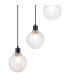 Placid 48cm Round Pendant 5 Light E14 15cm Round Textured Diamond Pattern Glass Shade Satin Nickel Clear & Satin Black-7