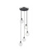 Placid 48cm Round Pendant 5 Light E14 15cm Round Dimpled Glass Shade Satin Nickel Clear & Satin Black-3