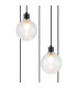 Placid 48cm Round Pendant 5 Light E14 15cm Round Dimpled Glass Shade Satin Nickel Clear & Satin Black-5