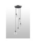 Placid 48cm Round Pendant 5 Light E14 15cm Round Dimpled Glass Shade Satin Nickel Clear & Satin Black-7
