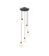 Placid 48cm Round Pendant 5x E14 15cm Round White & Grey Marble Effect Glass Shade Satin Nickel & Satin Black Framework-1