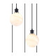 Placid 48cm Round Pendant 5x E14 15cm Round White & Grey Marble Effect Glass Shade Satin Nickel & Satin Black Framework-6