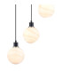 Placid 48cm Round Pendant 5x E14 15cm Round White & Grey Marble Effect Glass Shade Satin Nickel & Satin Black Framework-7