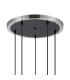 Placid 48cm Round Pendant 5 Light E14 15cm Round Textured Melting Glass Shade Satin Nickel Clear & Satin Black-5