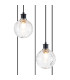 Placid 48cm Round Pendant 5 Light E14 15cm Round Textured Melting Glass Shade Satin Nickel Clear & Satin Black-6