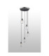 Placid 48cm Round Pendant 5 Light E14 15cm Round Textured Melting Glass Shade Satin Nickel Clear & Satin Black-8