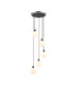 Placid 48cm Round Pendant 5 Light E14 15cm Round Glass Shade Satin Nickel Opal & Satin Black-1