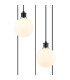 Placid 48cm Round Pendant 5 Light E14 15cm Round Glass Shade Satin Nickel Opal & Satin Black-6