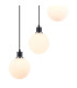 Placid 48cm Round Pendant 5 Light E14 15cm Round Glass Shade Satin Nickel Opal & Satin Black-7