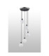 Placid 48cm Round Pendant 5 Light E14 15cm Round Glass Shade Satin Nickel Opal & Satin Black-8