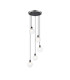 Placid 48cm Round Pendant 5 Light E14 15cm Round Ribbed Glass Shade Satin Nickel Clear & Satin Black-1