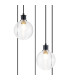 Placid 48cm Round Pendant 5 Light E14 15cm Round Ribbed Glass Shade Satin Nickel Clear & Satin Black-6
