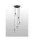 Placid 48cm Round Pendant 5 Light E14 15cm Round Ribbed Glass Shade Satin Nickel Clear & Satin Black-8