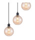 Placid 48cm Round Pendant 5 Light E14 15cm Round Segment Glass Shade Satin Nickel Amber Plated & Satin Black-7