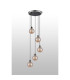 Placid 48cm Round Pendant 5 Light E14 15cm Round Segment Glass Shade Satin Nickel Amber Plated & Satin Black-8