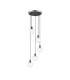 Placid 48cm Round Pendant 5 Light E14 15cm Round Segment Glass Shade Satin Nickel Clear & Satin Black-1