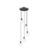 Placid 48cm Round Pendant 5 Light E14 15cm Round Segment Glass Shade Satin Nickel Clear & Satin Black-3