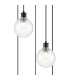 Placid 48cm Round Pendant 5 Light E14 15cm Round Segment Glass Shade Satin Nickel Clear & Satin Black-5