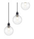 Placid 48cm Round Pendant 5 Light E14 15cm Round Segment Glass Shade Satin Nickel Clear & Satin Black-6