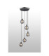 Placid 48cm Round Pendant 5 Light E14 15cm Round Segment Glass Shade Satin Nickel Smoke Plated & Satin Black-3