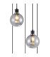 Placid 48cm Round Pendant 5 Light E14 15cm Round Segment Glass Shade Satin Nickel Smoke Plated & Satin Black-6