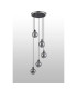 Placid 48cm Round Pendant 5 Light E14 15cm Round Segment Glass Shade Satin Nickel Smoke Plated & Satin Black-8