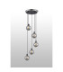Placid 48cm Round Pendant 5 Light E14 15cm Round Glass Shade Satin Nickel Smoke Plated & Satin Black-3