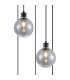 Placid 48cm Round Pendant 5 Light E14 15cm Round Glass Shade Satin Nickel Smoke Plated & Satin Black-6