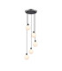 Placid 48cm Round Pendant 5 Light E14 15cm Round Speckled Glass Shade Satin Nickel White & Satin Black-1