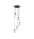 Placid 48cm Round Pendant 5 Light E14 15cm Round Speckled Glass Shade Satin Nickel White & Satin Black-3