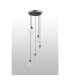 Placid 48cm Round Pendant 5 Light E14 15cm Round Speckled Glass Shade Satin Nickel White & Satin Black-7